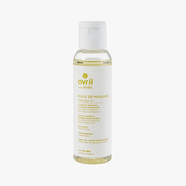 Huile de massage bébé bio Avril