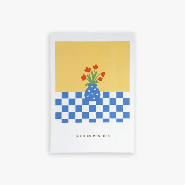 Carte avec enveloppe - Douces pensées