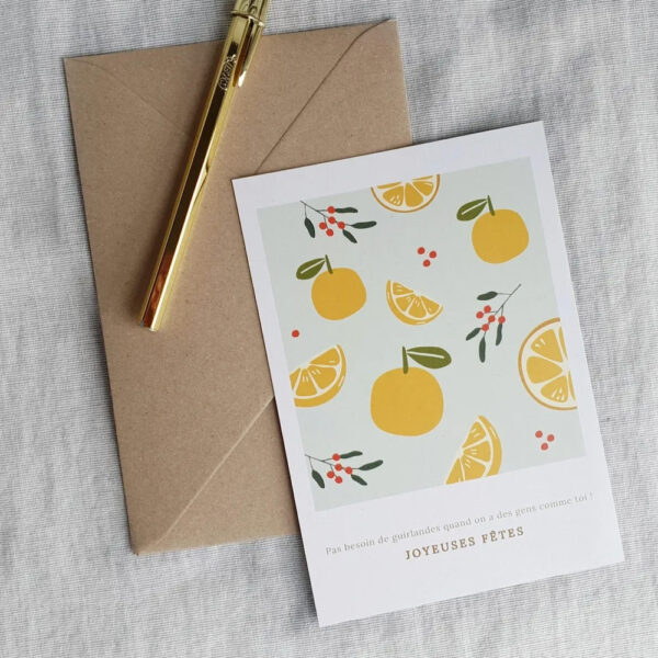 Carte avec enveloppe - Joyeuse Fêtes