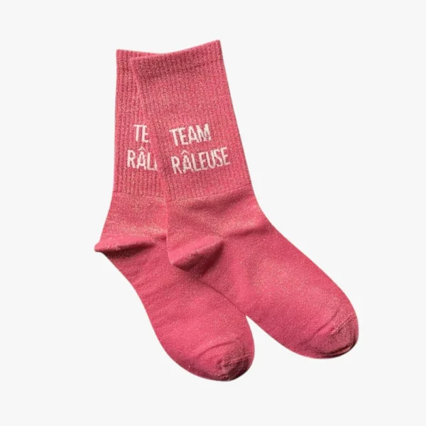 Chaussettes paillettes "Team râleuse"